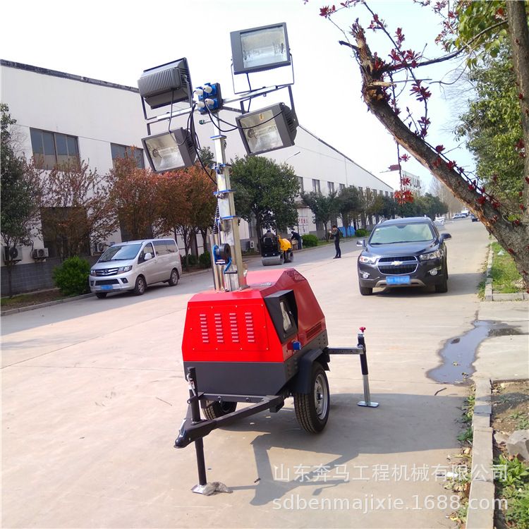 5米摇动升降 手推式移动照明车1000A/1000B